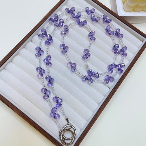 Cristal de gota que cruza la cadena del teléfono (morado)