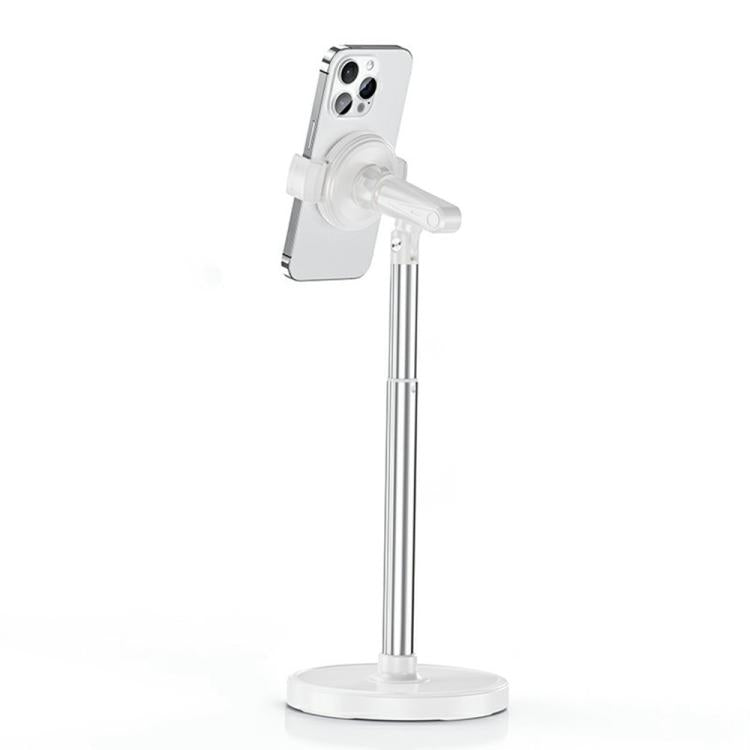 Soporte giratorio y ajustable para teléfono de escritorio T16 para grabación de vlogs en vivo (blanco)