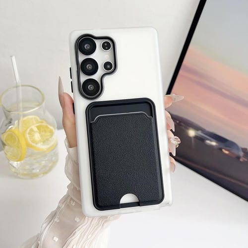 Funda de cuero con textura para Samsung Galaxy S25 Ultra 5G, a prueba de golpes (negra)