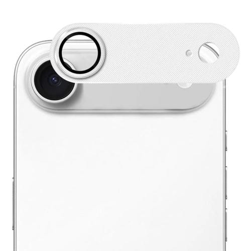 Película protectora de lente de vidrio templado de aleación de aluminio con textura de CD ENKAY para iPhone 17 Air (plateada)