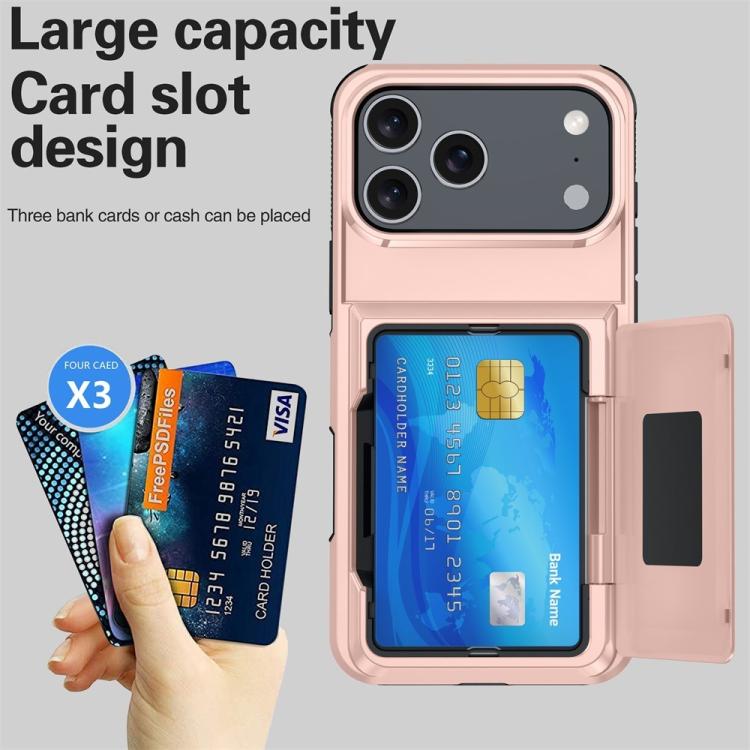 Funda abatible para iPhone 17 Pro Max con tarjetero Kalebol, a prueba de golpes (azul)