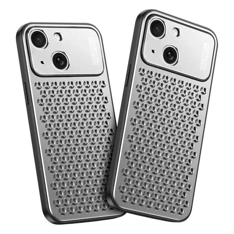Funda metálica transpirable y refrescante Kalebol para iPhone 13 (plateada)