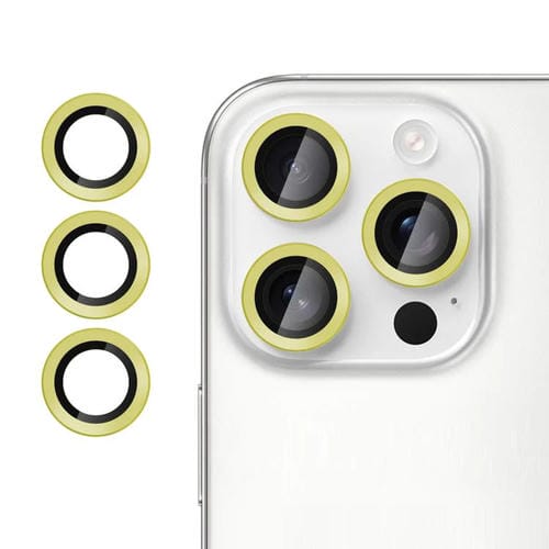 For iPhone 15 Pro Kalebol No Flicker Ultra-Thin Individual Camera Lens Tempered Glass Film(Gold)