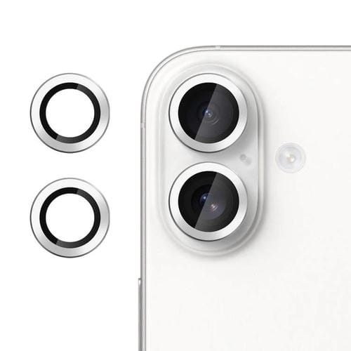 For iPhone 16 Plus Kalebol No Flicker Ultra-Thin Individual Camera Lens Tempered Glass Film(Silver)