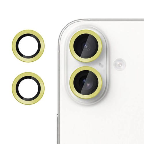 For iPhone 16 Plus Kalebol No Flicker Ultra-Thin Individual Camera Lens Tempered Glass Film(Gold)