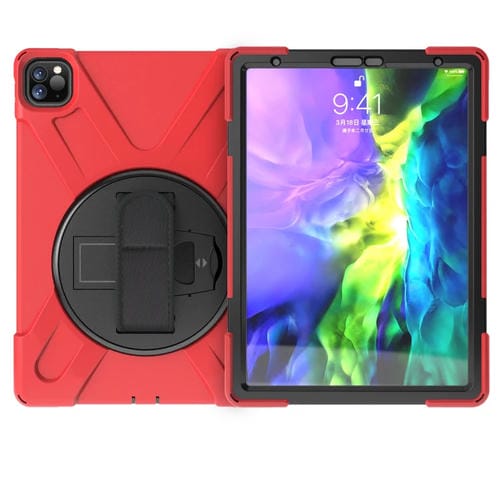 Funda Protectora para iPad Pro 11 2022 / 2020 Rotación 360 Grados PC Silicona Soporte Correa (Rojo)