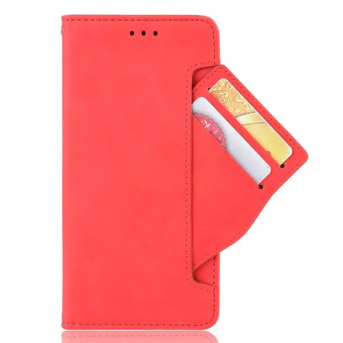 Funda de Cuero iPhone SE 2022 y SE 2020 Wallet Style con Ranura para Tarjeta (Rojo)