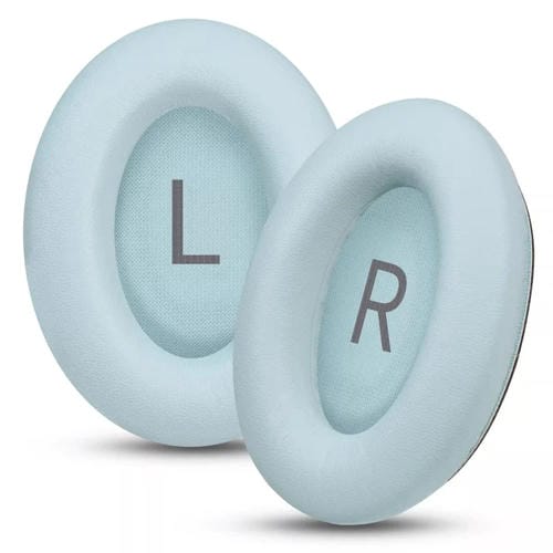 Orejeras de cuero para auriculares Bose Qc45 con esponja (Azul Cristal) (1 Par)