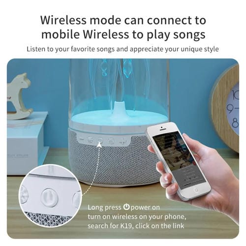 Altavoz Bluetooth Portátil Luz Ambiental Colorida Ritmo De Medusa (Blanco)