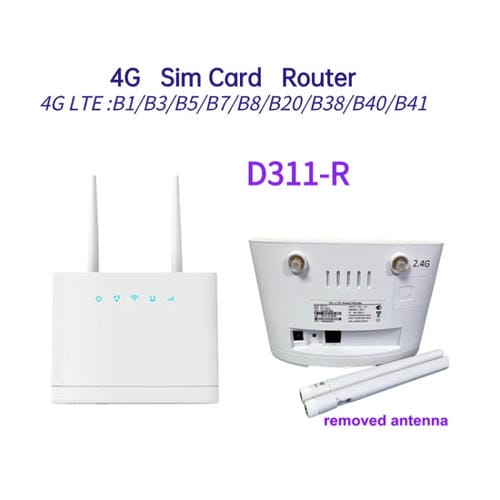 Antena de Enrutador Inalámbrico Móvil Cpe 4G D311-R Desmontable con Tarjeta SIM Enchufe de la UE