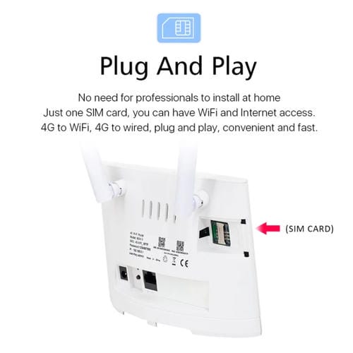 Antena de Enrutador Inalámbrico Móvil Cpe 4G D311-R Desmontable con Tarjeta SIM Enchufe de la UE