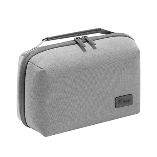 Bolsa de almacenamiento Rpet doble capa organizador de cables y auriculares Bluetooth (Gris)