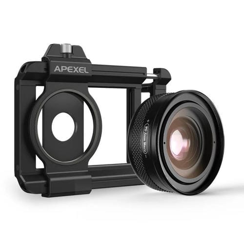 Lente Macro Apexel Apl-Zm100 Enfoque Fijo 10X-20X para Teléfono Celular (Negro)