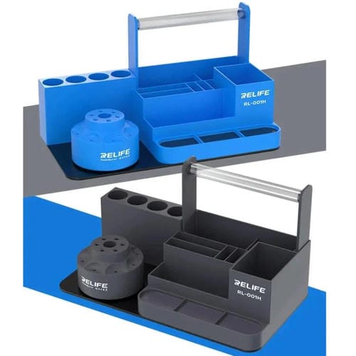 Rotating Organizer Relife RL-001H Cell Phone Repair with Shelf and Screwdriver (Gray)