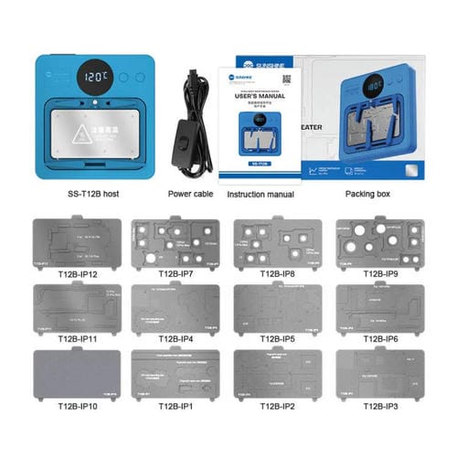 Kit de Plataforma de Calefacción Sunshine Ss-T12B Reparación de Placa Base de 13 en 1 Compatible con Apple iPhone 7G-16Pm y Android Universal