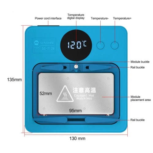 Kit de Plataforma de Aquecimento Sunshine Ss-T12B 9 Em 1 Reparação de Placa Base Compatível com iP7G-16PM e Android Universal