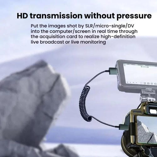 Cable HDMI 2.1 8K 60 Hz con Resorte y Curvatura Inversa, 0,5 m de Longitud