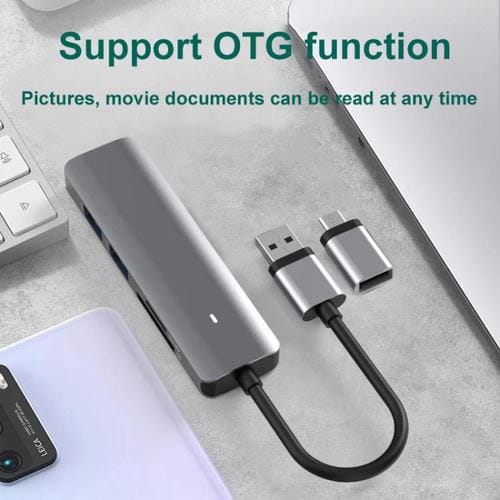 Estación de Acoplamiento Multifuncional Blueendless Type-C Expansion Dock 4 en 1 con 4 Puertos USB 3.0