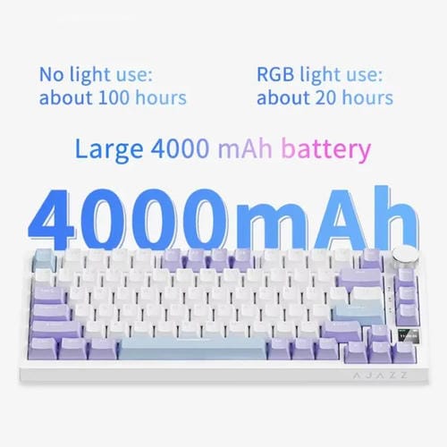 Teclado Mecánico para Juegos Ajazz Ak820 Pro Inalámbrico Bluetooth Tres Modos Junta Intercambiable Pantalla TFT (Flying Fish Spindle Negro)