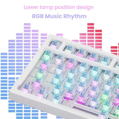 Teclado Mecánico para Juegos Ajazz Ak820 Pro Inalámbrico Bluetooth Tres Modos Junta Intercambiable Pantalla TFT (Flying Fish Spindle Negro)
