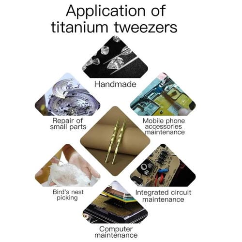 Pinzas de Titanio Maant, Antiestáticas Pequeñas Recoger Pelos en Forma de Nido de Pájaro, Herramienta de Reparación (Rosa) Rectas
