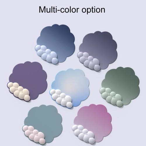 Juego de 3 Alfombrillas de Ratón de Silicona con Memoria de Espuma para Teclado y Muñeca (Azul y Amarillo)