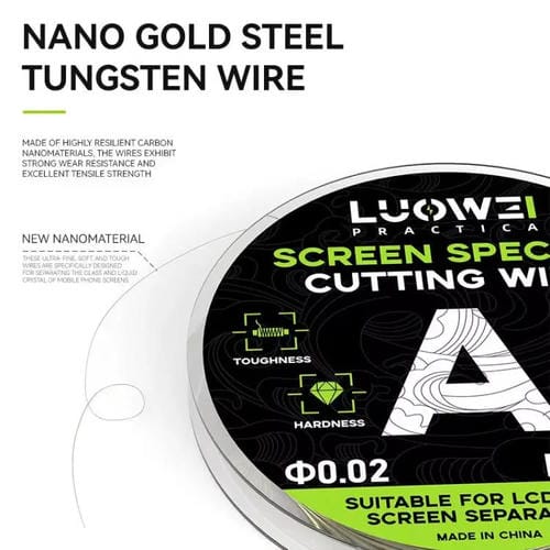 Stahldraht Luowei 500 M Schneiden Handybildschirme Durchmesser 0,035mm (Grau)