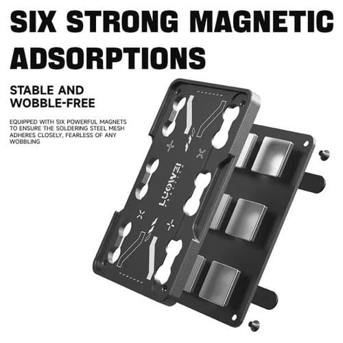 Base Luowei + Coussin en Maille d'Étain CPU Puce Table Magnétique Tapis en Silicone (Gris)