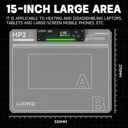 Heizplatte Luowei Hp2 Bildschirm Extraktion und Austausch von Telefon- und Tablet-Bildschirm, Konstante Temperatur, EU-Stecker