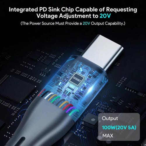 Cable de Alimentación Edup EP-SK0087 2 M Tipo C a CC 5,5 x 2,1 mm