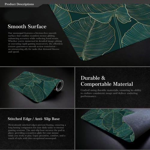 Alfombrilla de ratón con temática de flores y árboles para oficina y juegos, 300 x 700 x 3 mm (n.° 6)