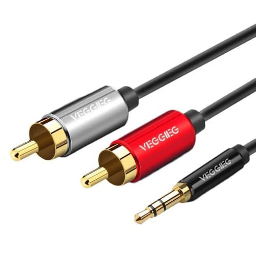 Cable de audio VEGGIEG 3,5 mm a 2 RCA para altavoces móvil y ordenador (8 m)