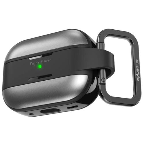 Funda protectora AhaStyle WG75-PRO2 de TPU y aleación de aluminio, resistente a arañazos y dividida, para AirPods Pro 2 (gris)