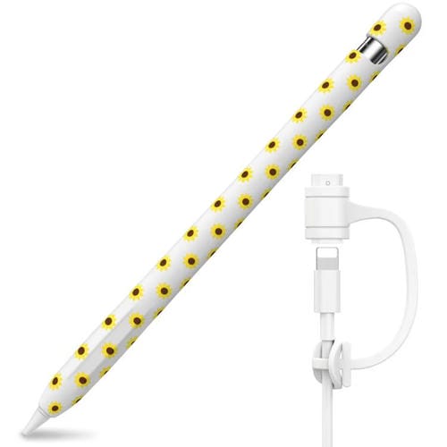 For Apple Pencil 1 AhaStyle PT93-SF Lightweight Skin-Friendly Silicone Protective Case(White)