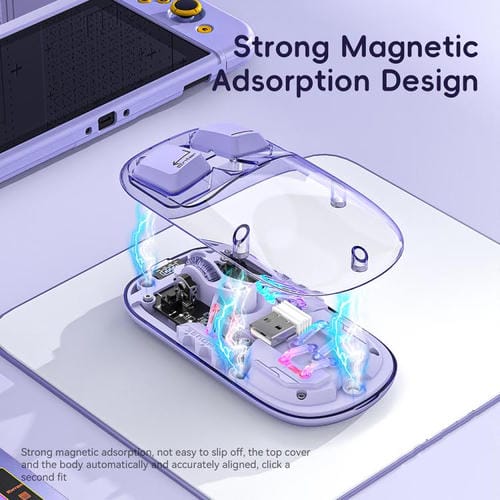 Ratón inalámbrico IMICE T300 4 teclas 1600 DPI RGB Bluetooth modo dual carga silencioso (Azul)