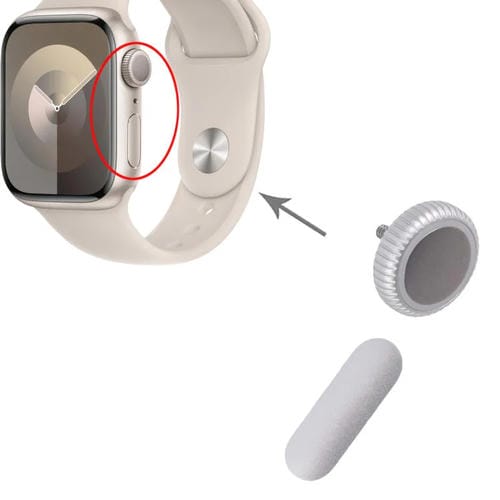 Apple Watch Series 9 GPS Crown and Power Button Set (Silver)