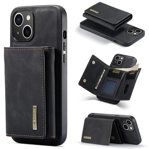 Para iPhone 15 Dg.Ming M1 Series Funda de Cuero para TelĂ©fono con Billetera MĂșltiple de 3 Pliegues (Negro) - MOVILSTORE