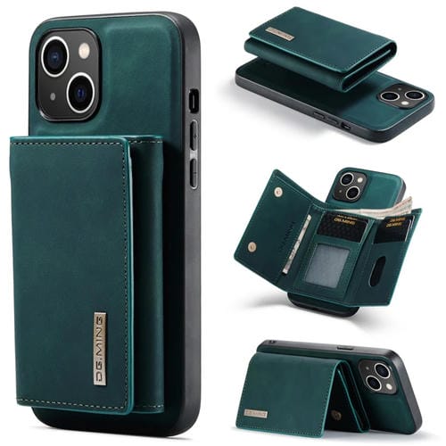 Para iPhone 15 Dg.Ming M1 Series Funda de Cuero para TelĂ©fono con Billetera MĂșltiple de 3 Pliegues (Verde) - MOVILSTORE