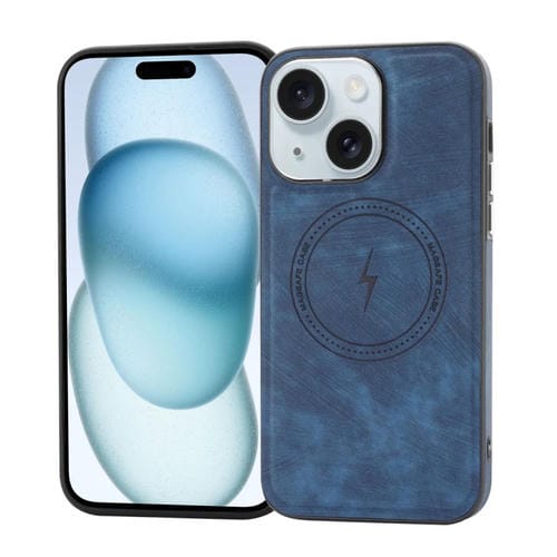 Para iPhone 15 Funda de Cuero Lateral Magsafe para Teléfono (Gris) - MOVILSTORE