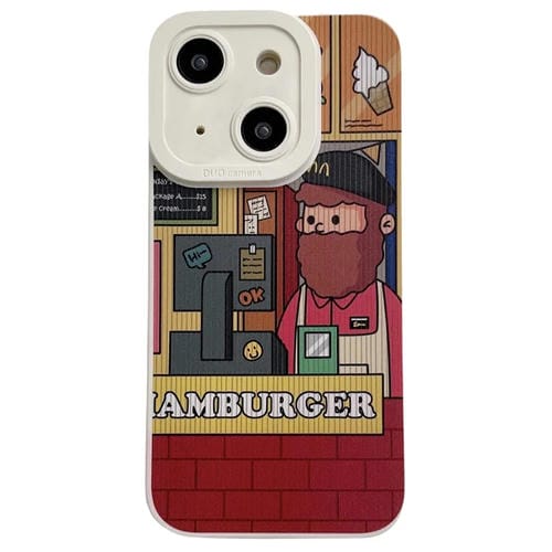 Para iPhone 15 Liquid Angel Eyes Delantal Clerk Funda para Teléfono de TPU (Beige) - MOVILSTORE