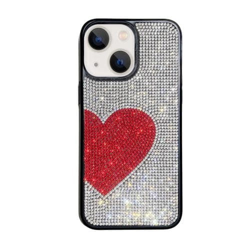 Para iPhone 15 Love Heart Diamond TPU Funda para Teléfono (Plata) - MOVILSTORE