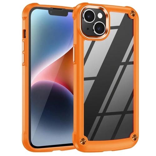 Para iPhone 15 TPU + PC Funda para Teléfono con Protección de Lente (Naranja) - MOVILSTORE