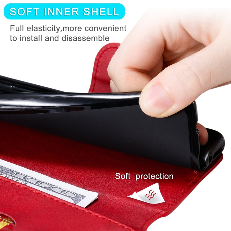 Para Motorola Moto G9 Play Classic Calf Texture PU + TPU Funda de cuero con tapa horizontal, con soporte, ranuras para tarjetas y billetera (rojo)