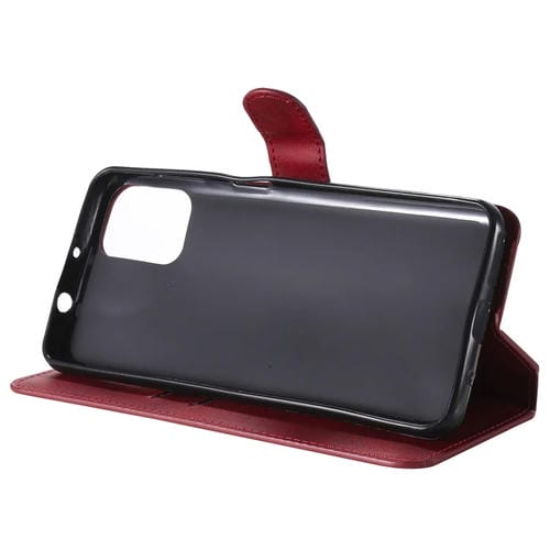 Para Motorola Moto G9 Plus Classic Calf Texture PU + TPU Funda de cuero con tapa horizontal, con soporte, ranuras para tarjetas y billetera (rojo)