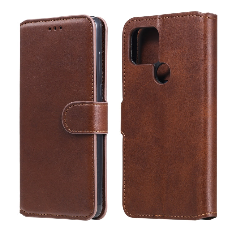 Para Google Pixel 5 Classic Calf Texture PU + TPU Funda de cuero con tapa horizontal, con soporte, ranuras para tarjetas y billetera (marrón)