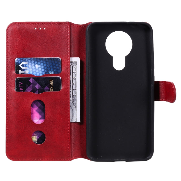Para Nokia 3.4 / 7.3 Classic Calf Texture PU + TPU Funda de cuero con tapa horizontal, con soporte, ranuras para tarjetas y billetera (rojo)