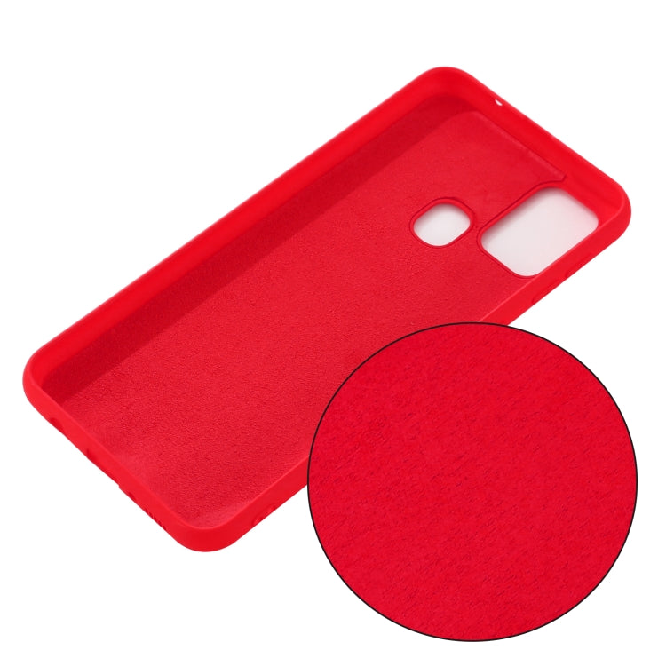 Para Motorola Moto G9 Power Pure Color Liquid Silicone Funda de cobertura total a prueba de golpes (rojo)