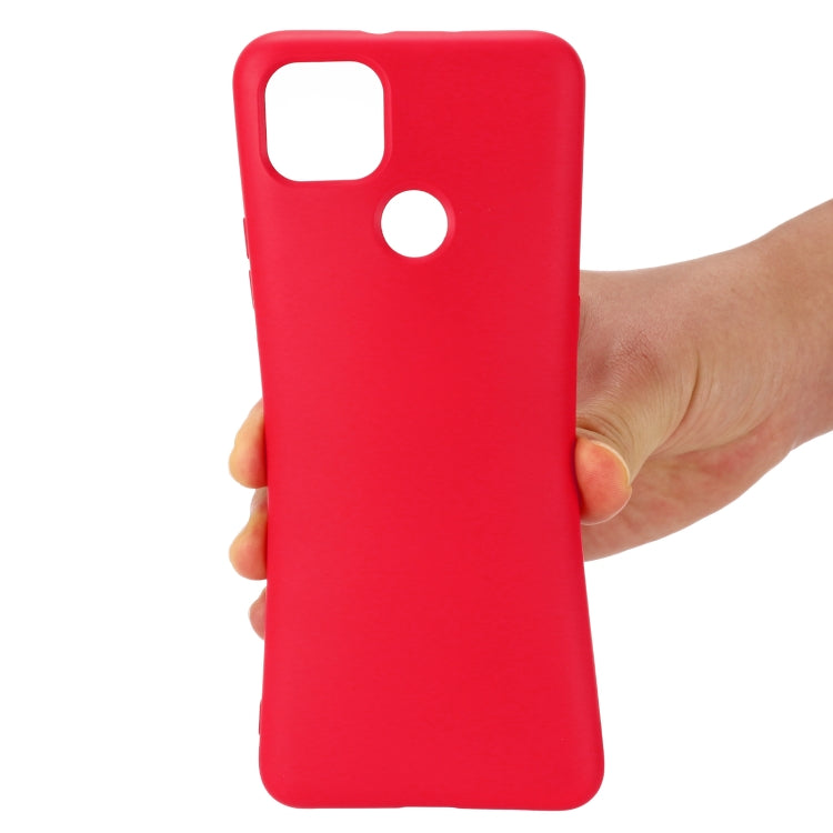 Para Motorola Moto G9 Power Pure Color Liquid Silicone Funda de cobertura total a prueba de golpes (rojo)