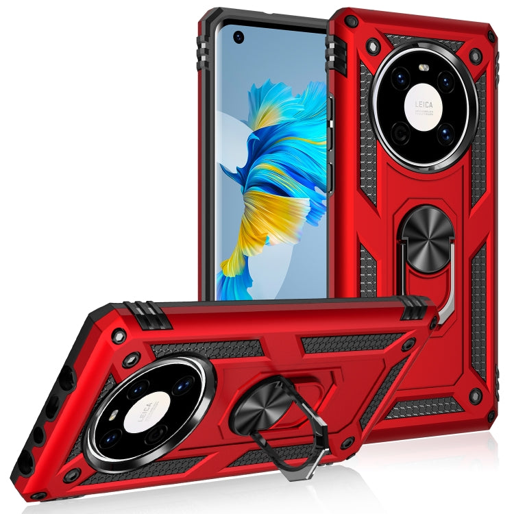 Para Huawei Mate 40 Funda protectora TPU + PC a prueba de golpes con soporte giratorio de 360 grados (rojo)