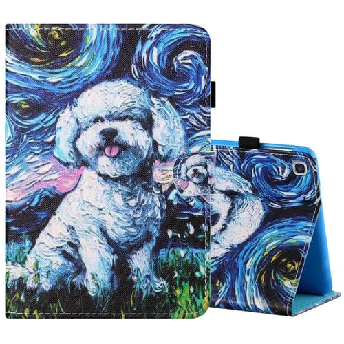 Funda para Tablet Samsung Galaxy Tab A 10.1 (2019) T510/T515 Cuero Pintado Horizontal con Soporte (Perro de Pintura al Óleo)